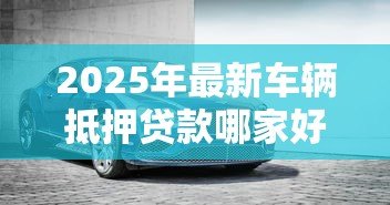 2025年最新车辆抵押贷款哪家好：车抵贷平台哪家靠谱