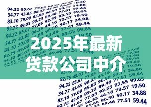 2025年最新贷款公司中介：如何选择靠谱的借贷服务机构