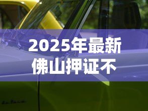 2025年最新佛山押证不押车贷款：佛山汽车抵押只押绿本如何办理