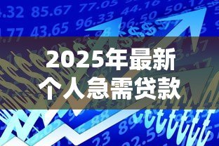 2025年最新个人急需贷款：急需资金周转如何快速申请贷款