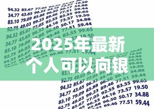 2025年最新个人可以向银行贷款吗：个人申请银行贷款需满足哪些条件？