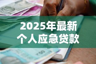 2025年最新个人应急贷款：急需用钱时如何快速申请小额借款