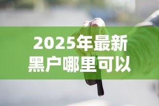 2025年最新黑户哪里可以贷款：征信不良如何快速借款