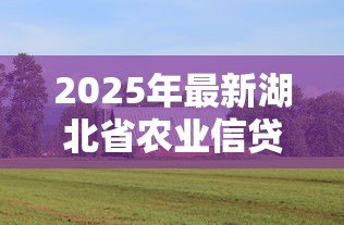 2025年最新湖北省农业信贷担保有限公司:湖北农担如何助力乡村融资 2025年最新湖北省农业信贷担保有限公司:湖北农担如何助力乡村融资