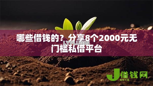 哪些借钱的？分享8个2000元无门槛私借平台