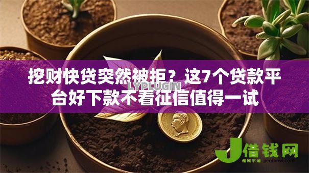 挖财快贷突然被拒？这7个贷款平台好下款不看征信值得一试