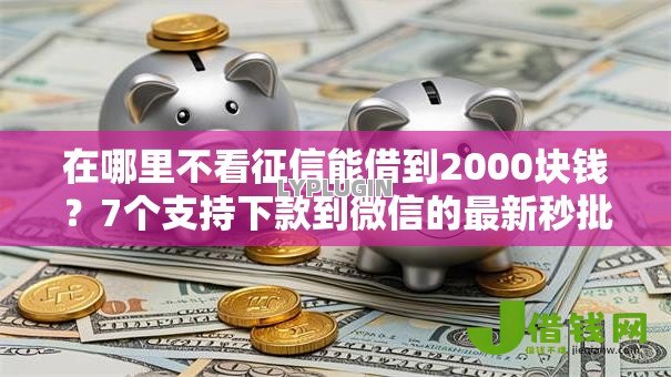 在哪里不看征信能借到2000块钱？7个支持下款到微信的最新秒批小额贷款平台
