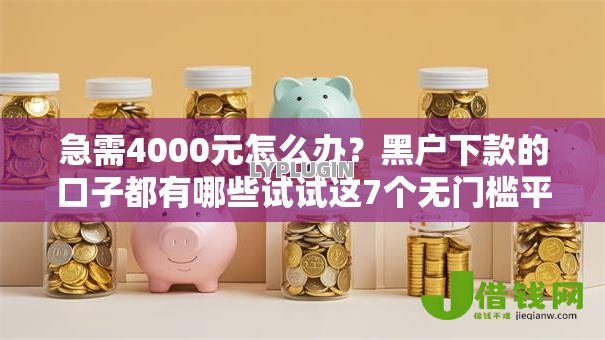 急需4000元怎么办？黑户下款的口子都有哪些试试这7个无门槛平台