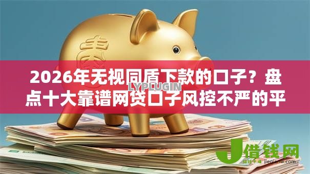 2026年无视同盾下款的口子？盘点十大靠谱网贷口子风控不严的平台