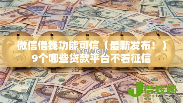 微信借钱功能可信（最新发布！）9个哪些贷款平台不看征信