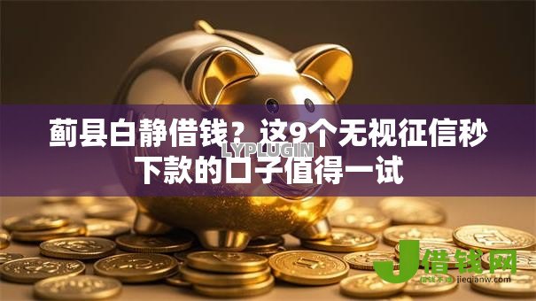 蓟县白静借钱？这9个无视征信秒下款的口子值得一试