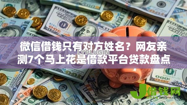 微信借钱只有对方姓名？网友亲测7个马上花是借款平台贷款盘点