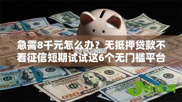 急需8千元怎么办？无抵押贷款不看征信短期试试这6个无门槛平台