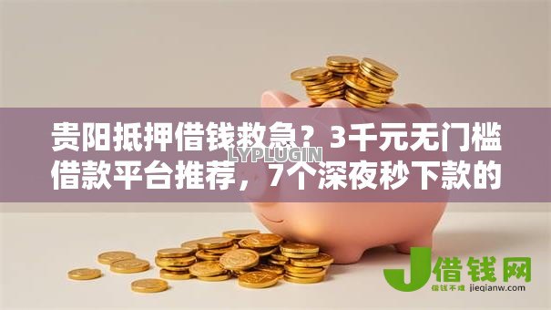 贵阳抵押借钱救急？3千元无门槛借款平台推荐，7个深夜秒下款的高炮口子盘点