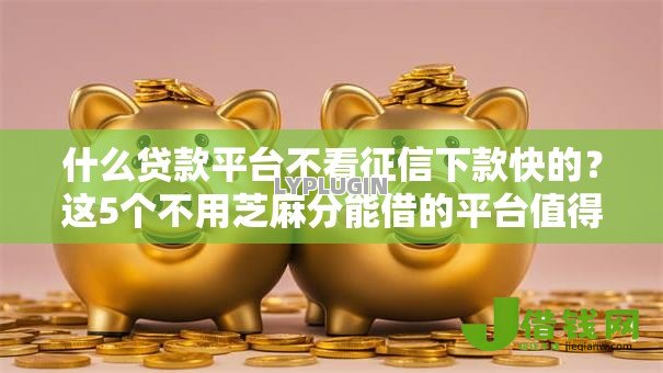 什么贷款平台不看征信下款快的？这5个不用芝麻分能借的平台值得一试