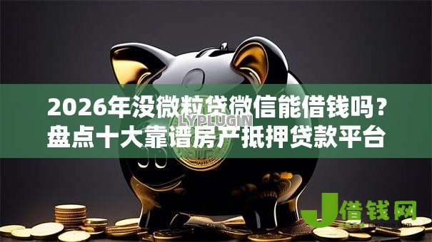 2026年没微粒贷微信能借钱吗？盘点十大靠谱房产抵押贷款平台好