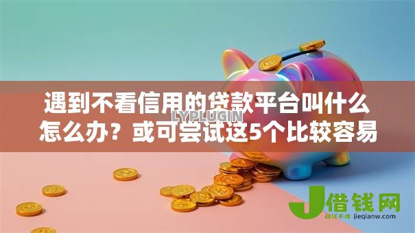 遇到不看信用的贷款平台叫什么怎么办？或可尝试这5个比较容易过的贷款平台