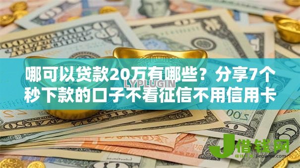 哪可以贷款20万有哪些？分享7个秒下款的口子不看征信不用信用卡
