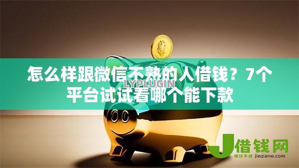 怎么样跟微信不熟的人借钱？7个平台试试看哪个能下款