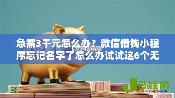 急需3千元怎么办？微信借钱小程序忘记名字了怎么办试试这6个无门槛平台