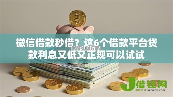 微信借款秒借？这6个借款平台贷款利息又低又正规可以试试