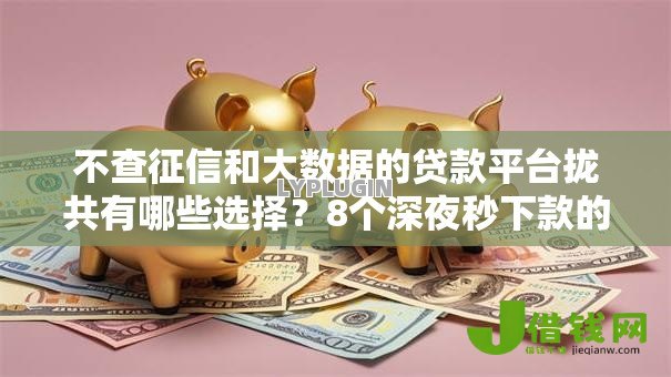 不查征信和大数据的贷款平台拢共有哪些选择？8个深夜秒下款的高炮口子详解