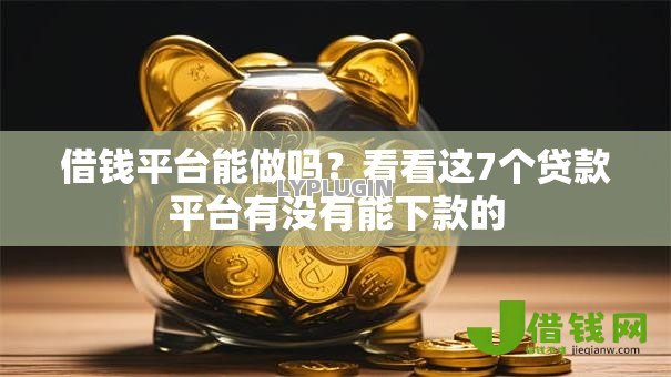 借钱平台能做吗？看看这7个贷款平台有没有能下款的