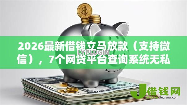 2026最新借钱立马放款（支持微信），7个网贷平台查询系统无私分享