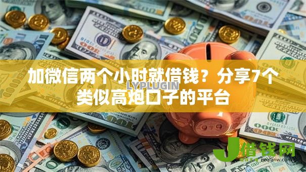 加微信两个小时就借钱？分享7个类似高炮口子的平台
