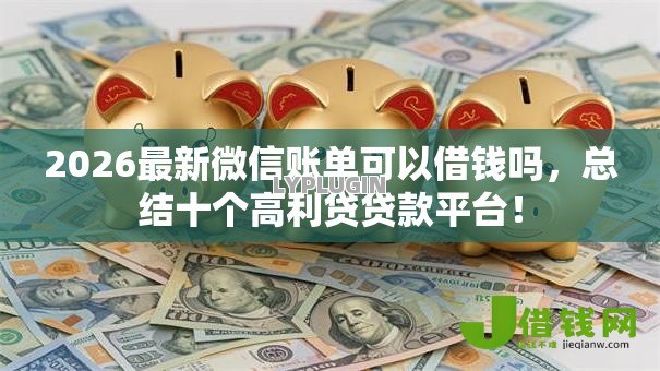 2026最新微信账单可以借钱吗，总结十个高利贷贷款平台！