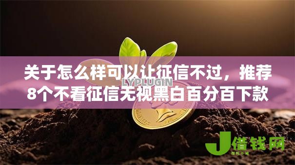 关于怎么样可以让征信不过，推荐8个不看征信无视黑白百分百下款app给你
