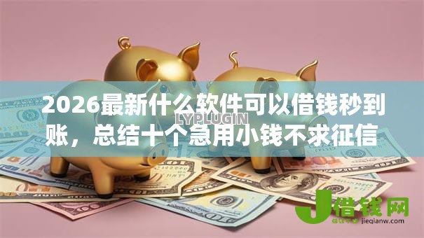 2026最新什么软件可以借钱秒到账，总结十个急用小钱不求征信流水轻松贷的app！