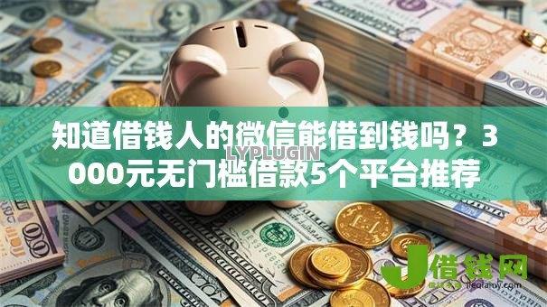 知道借钱人的微信能借到钱吗？3000元无门槛借款5个平台推荐