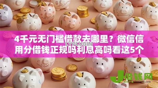 4千元无门槛借款去哪里？微信信用分借钱正规吗利息高吗看这5个平台