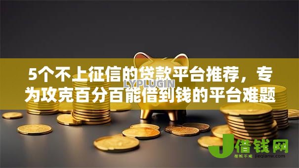 5个不上征信的贷款平台推荐，专为攻克百分百能借到钱的平台难题