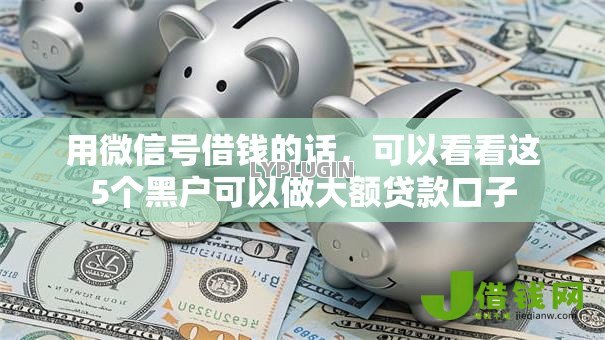用微信号借钱的话,可以看看这5个黑户可以做大额贷款口子 用微信号借钱的话,可以看看这5个黑户可以做大额贷款口子