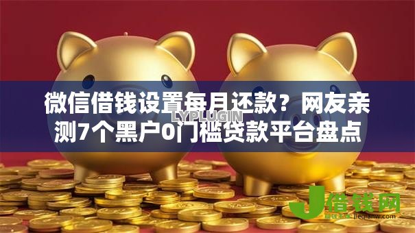 微信借钱设置每月还款？网友亲测7个黑户0门槛贷款平台盘点
