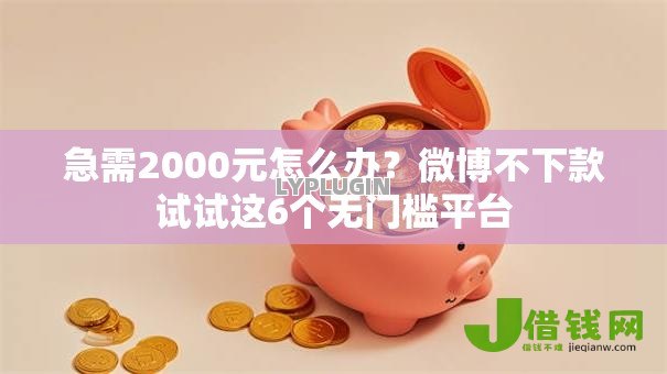 急需2000元怎么办？微博不下款试试这6个无门槛平台