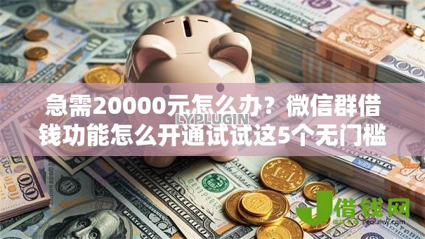 急需20000元怎么办？微信群借钱功能怎么开通试试这5个无门槛平台