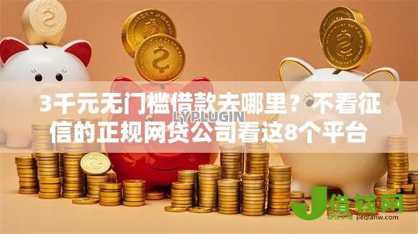 3千元无门槛借款去哪里？不看征信的正规网贷公司看这8个平台