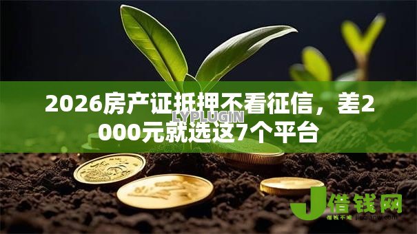2026房产证抵押不看征信,差2000元就选这7个平台 2026房产证抵押不看征信,差2000元就选这7个平台