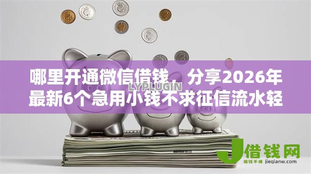 哪里开通微信借钱，分享2026年最新6个急用小钱不求征信流水轻松贷的口子