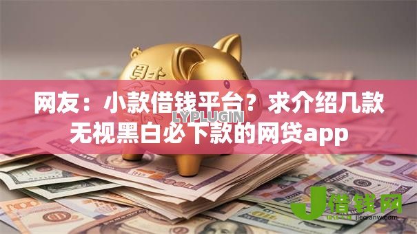 网友：小款借钱平台？求介绍几款无视黑白必下款的网贷app