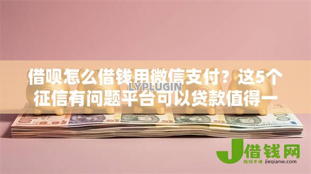借呗怎么借钱用微信支付？这5个征信有问题平台可以贷款值得一试
