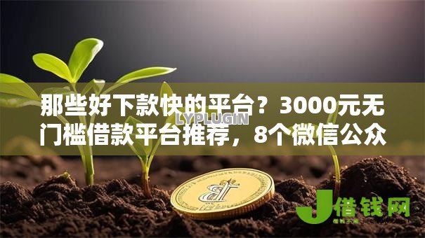 那些好下款快的平台？3000元无门槛借款平台推荐，8个微信公众号借钱平台盘点