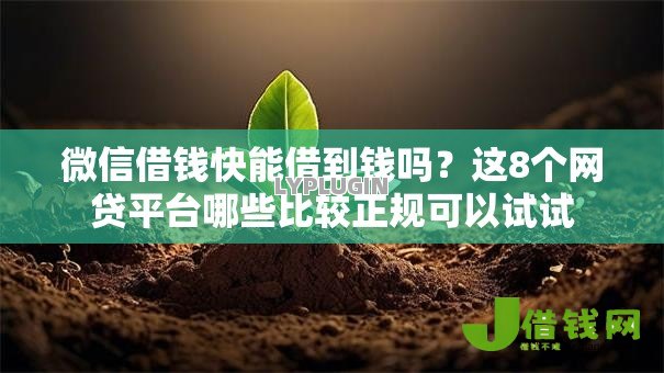 微信借钱快能借到钱吗?这8个网贷平台哪些比较正规可以试试 微信借钱快能借到钱吗?这8个网贷平台哪些比较正规可以试试