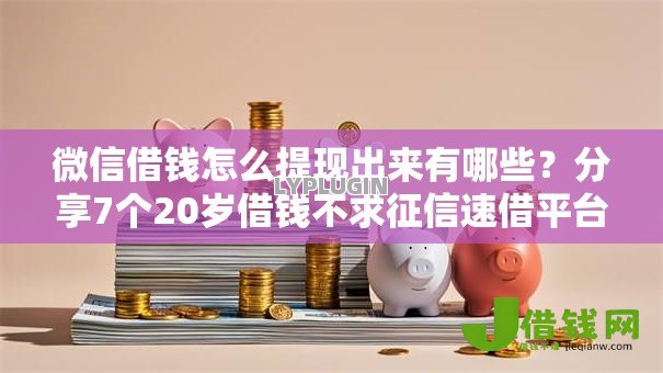 微信借钱怎么提现出来有哪些？分享7个20岁借钱不求征信速借平台