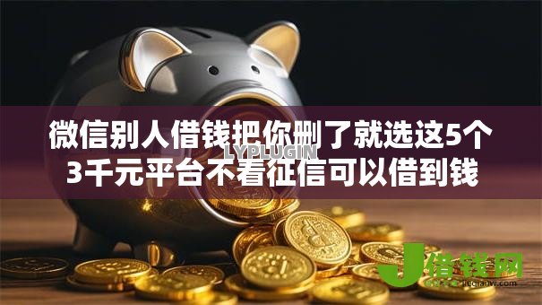 微信别人借钱把你删了就选这5个3千元平台不看征信可以借到钱
