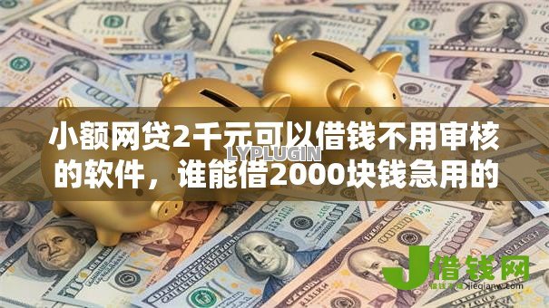 小额网贷2千元可以借钱不用审核的软件，谁能借2000块钱急用的5个平台介绍