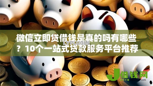 微信立即贷借钱是真的吗有哪些？10个一站式贷款服务平台推荐给你